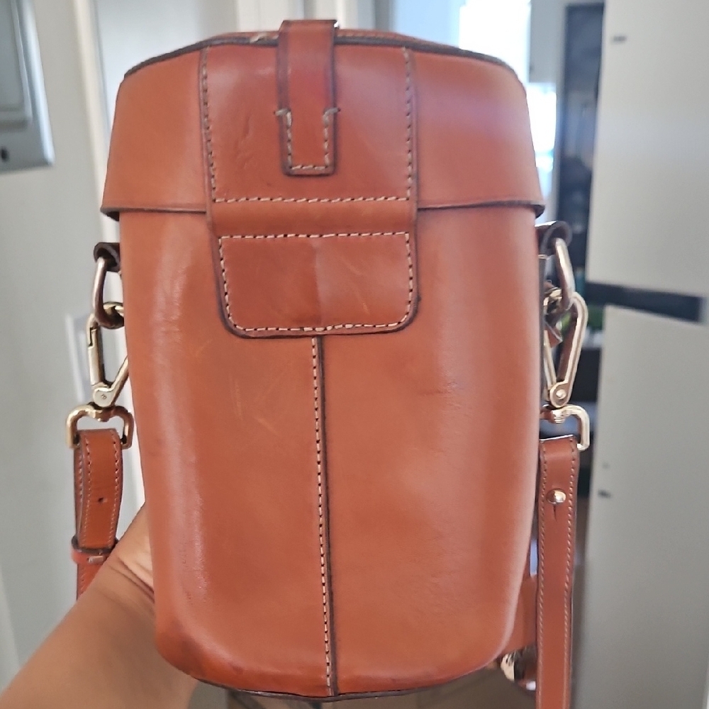 Boldrini CALF LEATHER Cognac Leathe Crossbody Bag - Picture 2 of 3